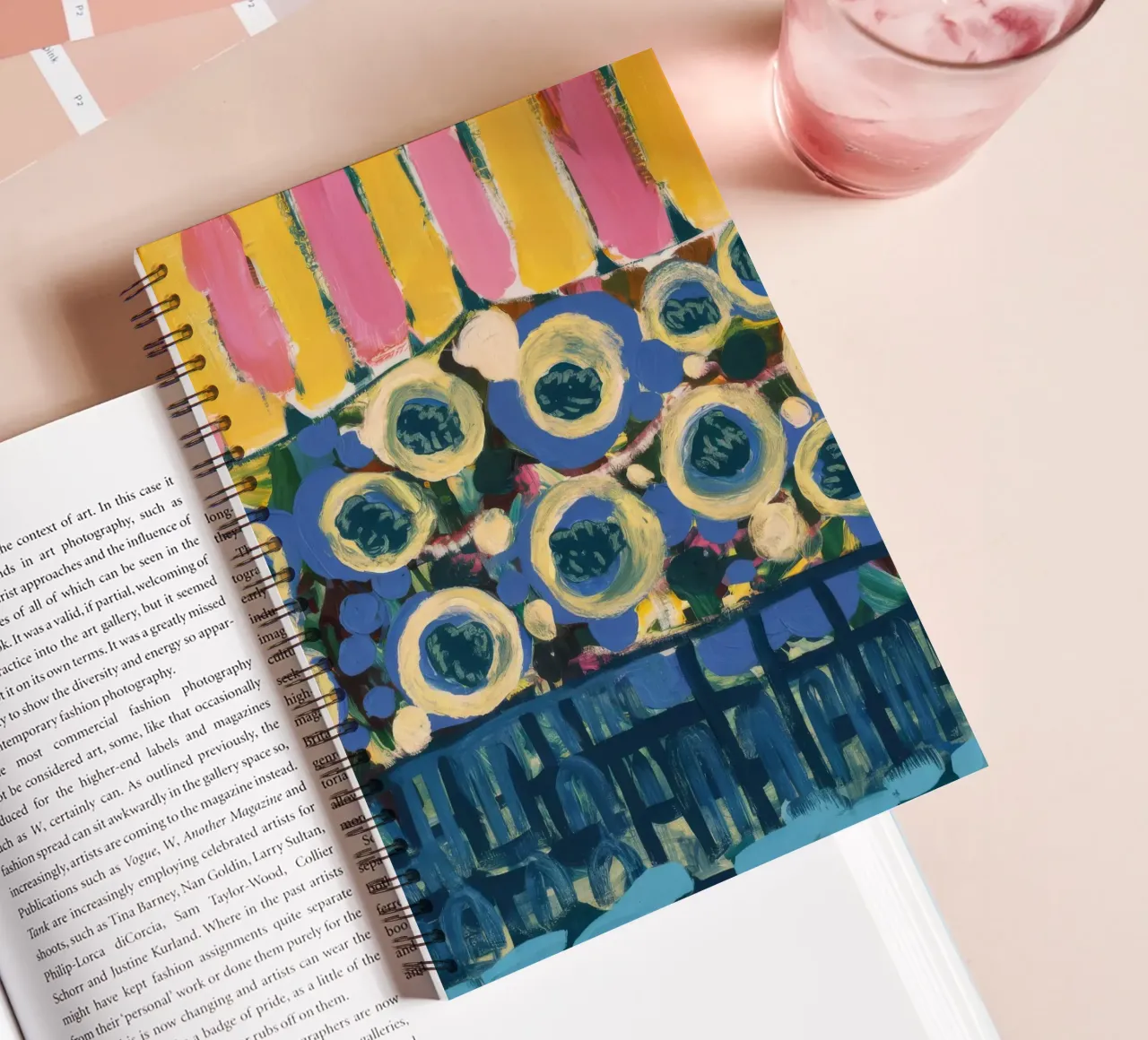 Ochre Shield Rows spiral notebook by Sublime Layers