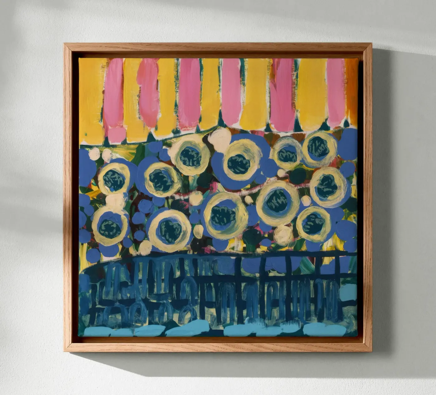 Ochre Shield Rows canvas by Sublime Layers