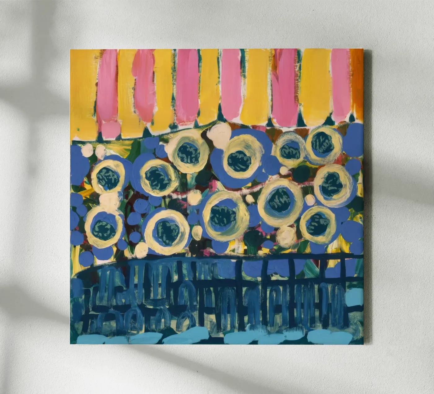 Ochre Shield Rows canvas by Sublime Layers