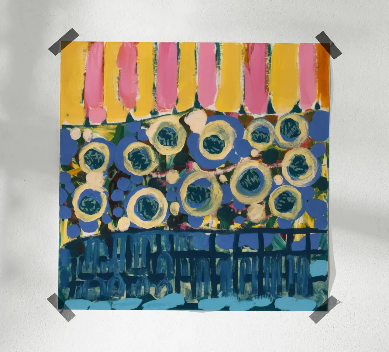 Righe di scudi ocra poster da Sublime Layers