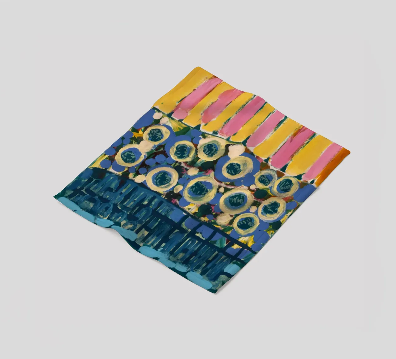 Ockerfarbene Schildreihen Fleecedecke von Sublime Layers