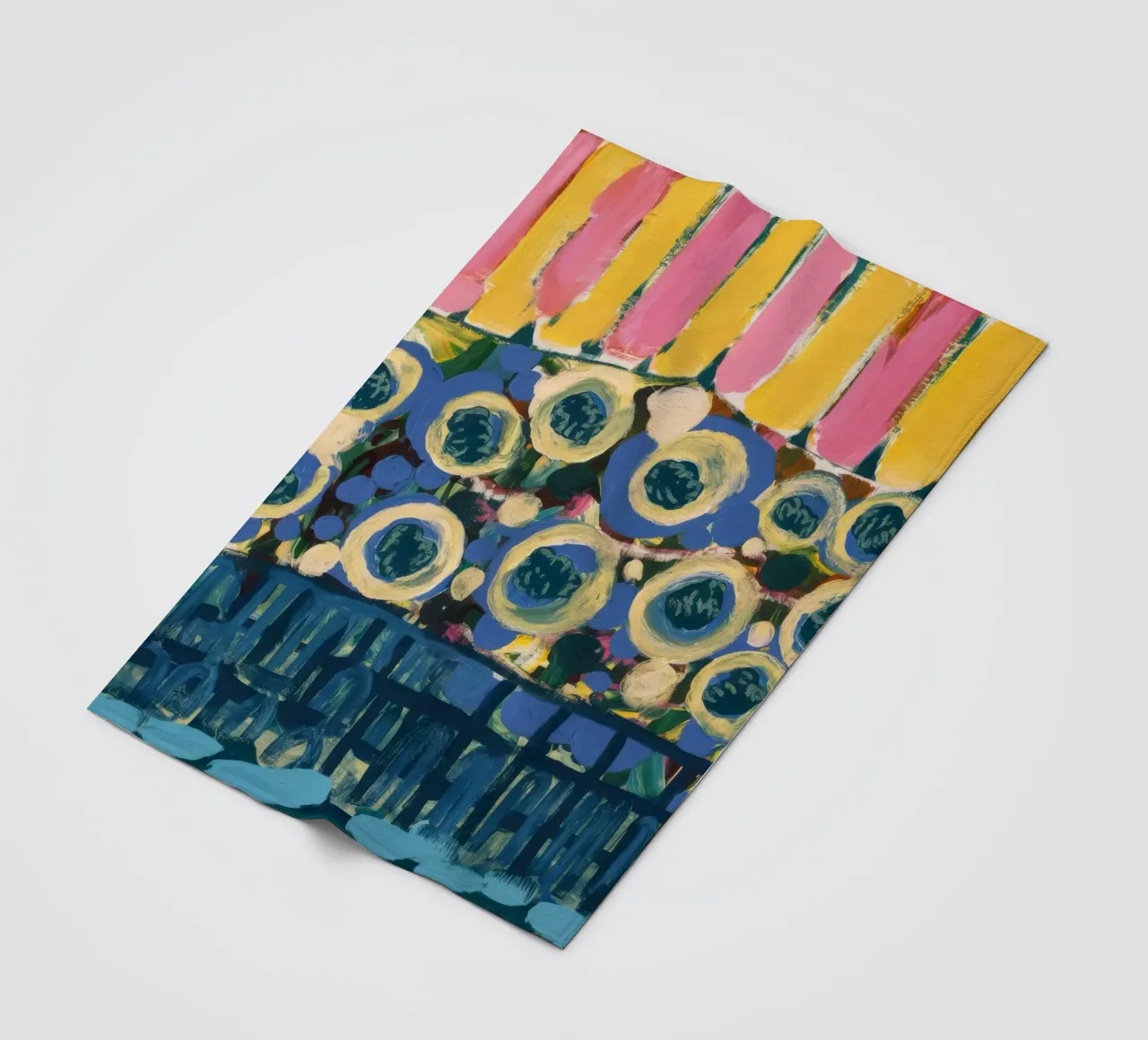 Ockerfarbene Schildreihen Fleecedecke von Sublime Layers