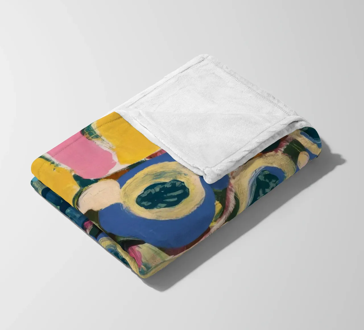 Ockerfarbene Schildreihen Fleecedecke von Sublime Layers