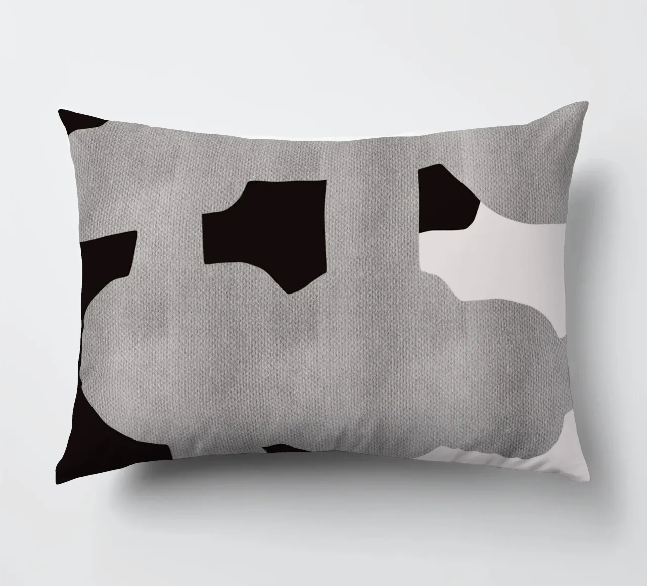 Black bold abstract 05 decorative cushion by Little Dean