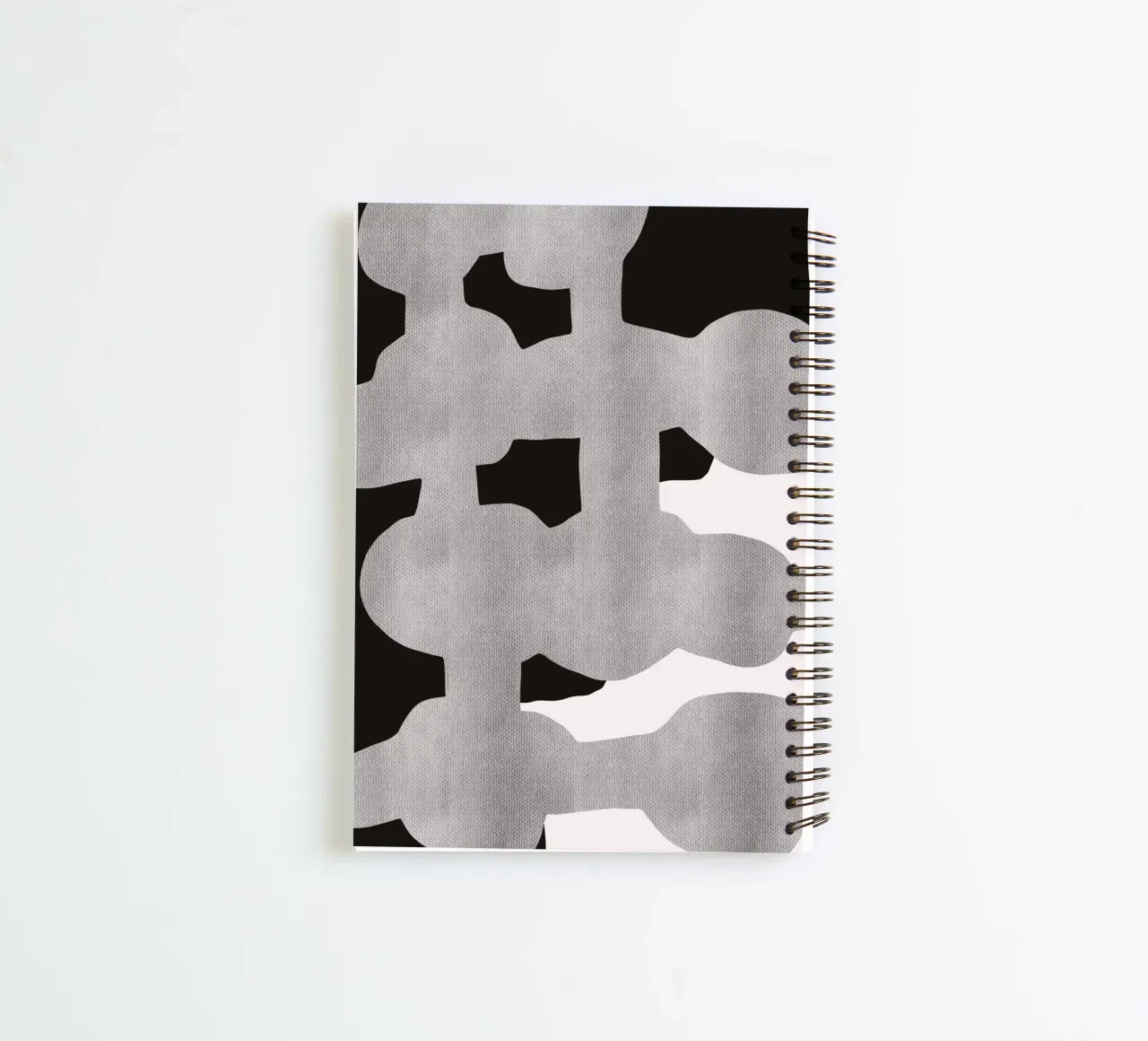 Black bold abstract 05 spiral notebook by Little Dean