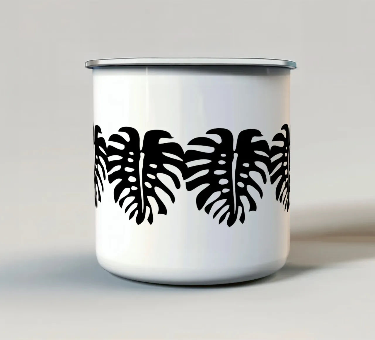 Minimalist Monstera tazza in smalto da Mariery Young