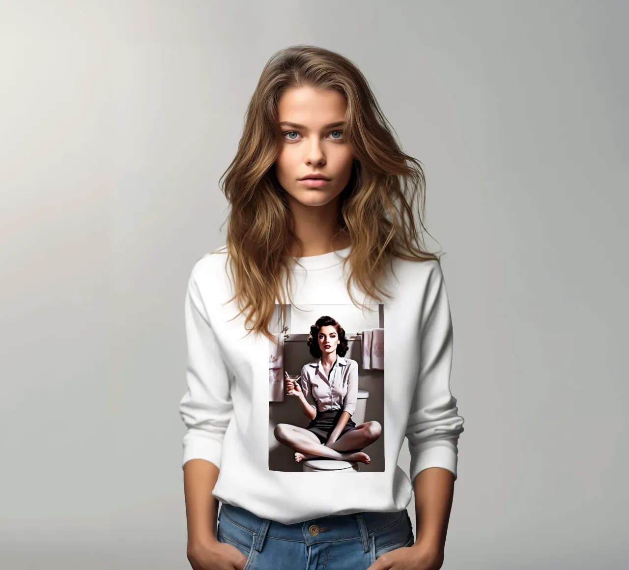 mujeres bebiendo en el baño sudadera de BlogSawoo