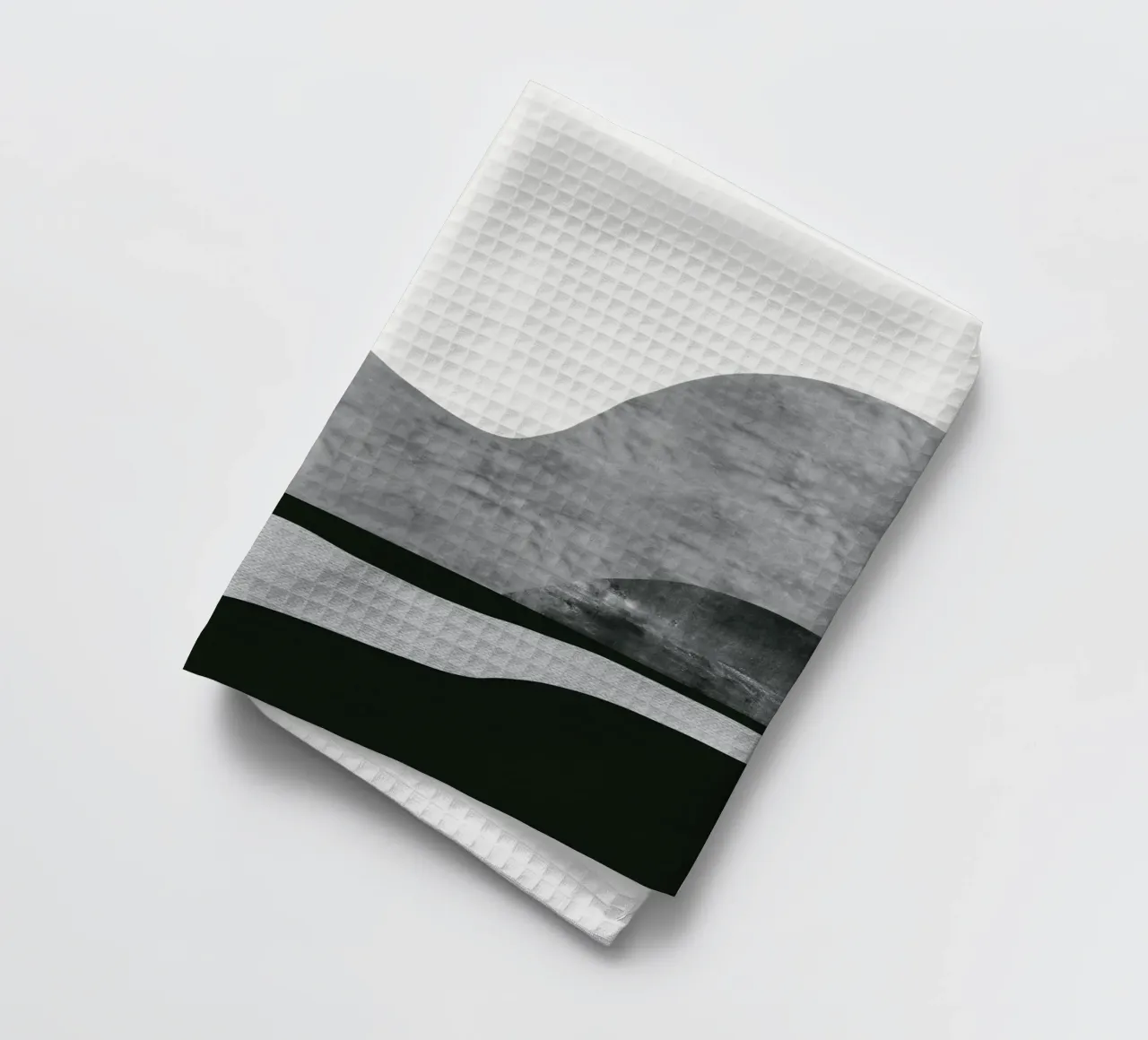 Monochrome landscape 11 tea towel by Little Dean