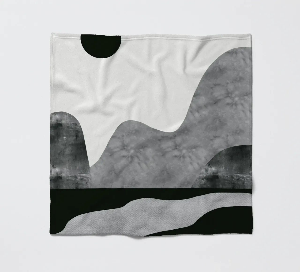 Monochrome landscape 11 fleece blanket by Little Dean