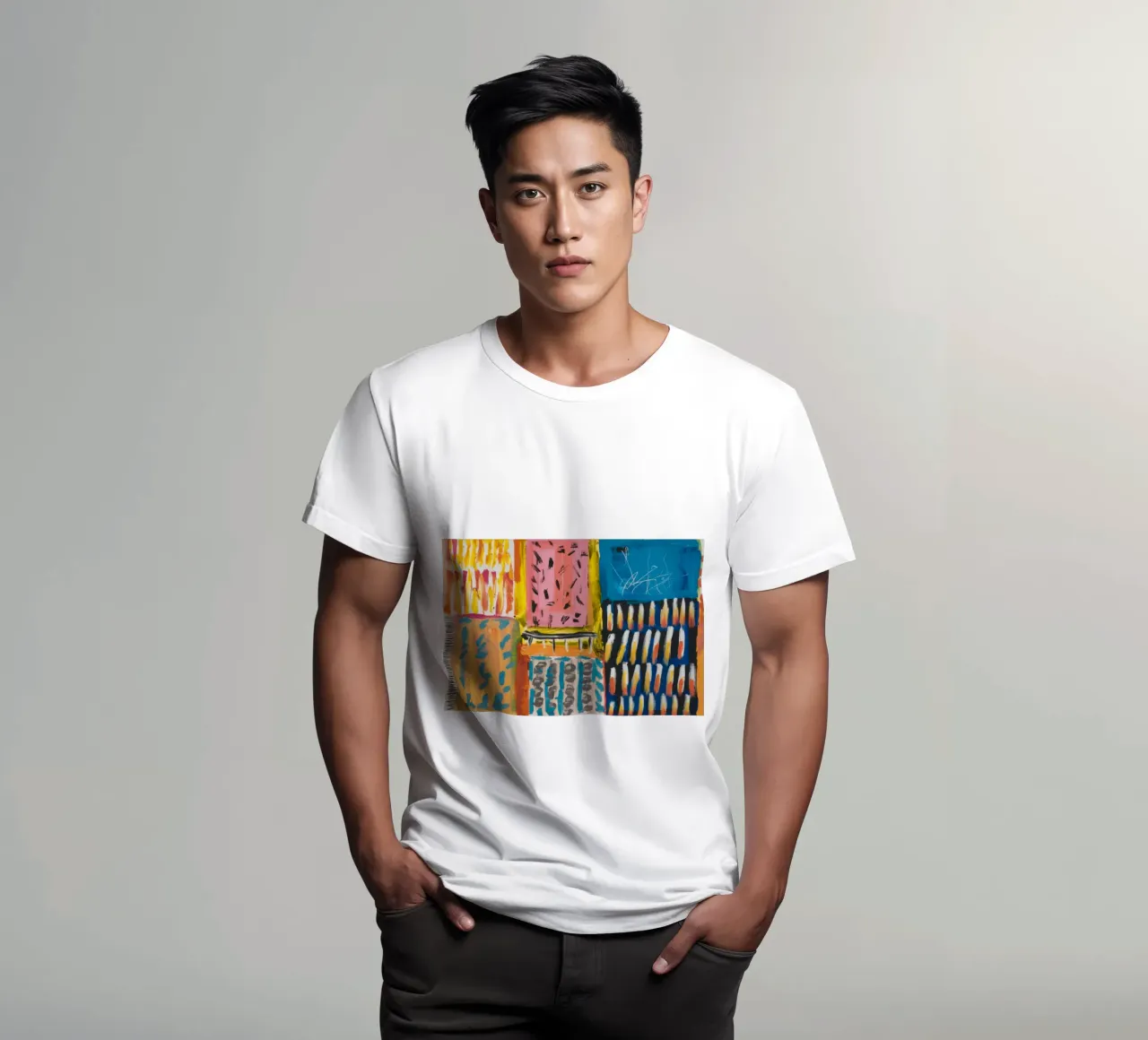 Patchwork de teintes mosaïques t-shirt de Sublime Layers