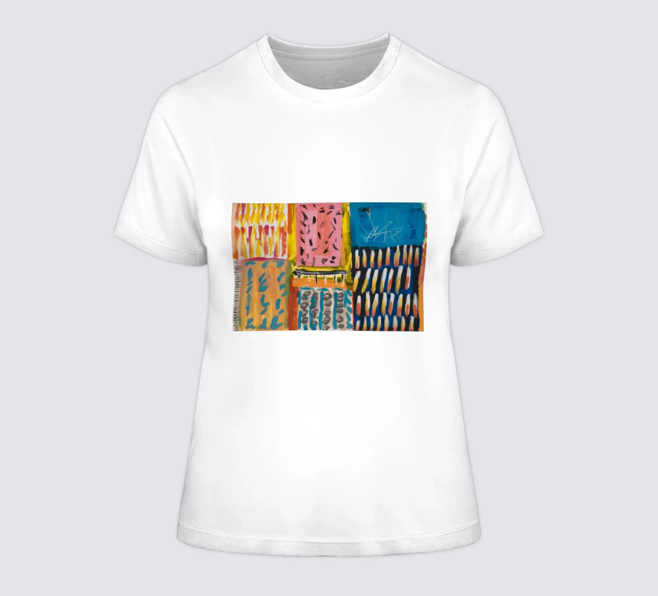 Patchwork a tinte mosaico t-shirt da donna da Sublime Layers