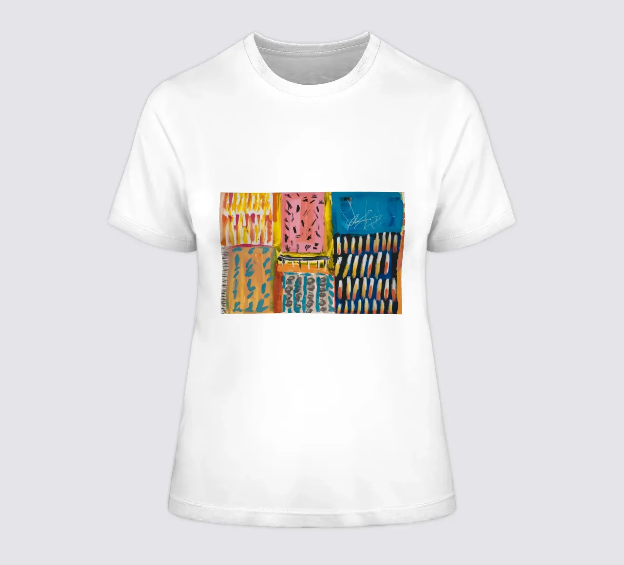 Patchwork a tinte mosaico t-shirt da donna da Sublime Layers