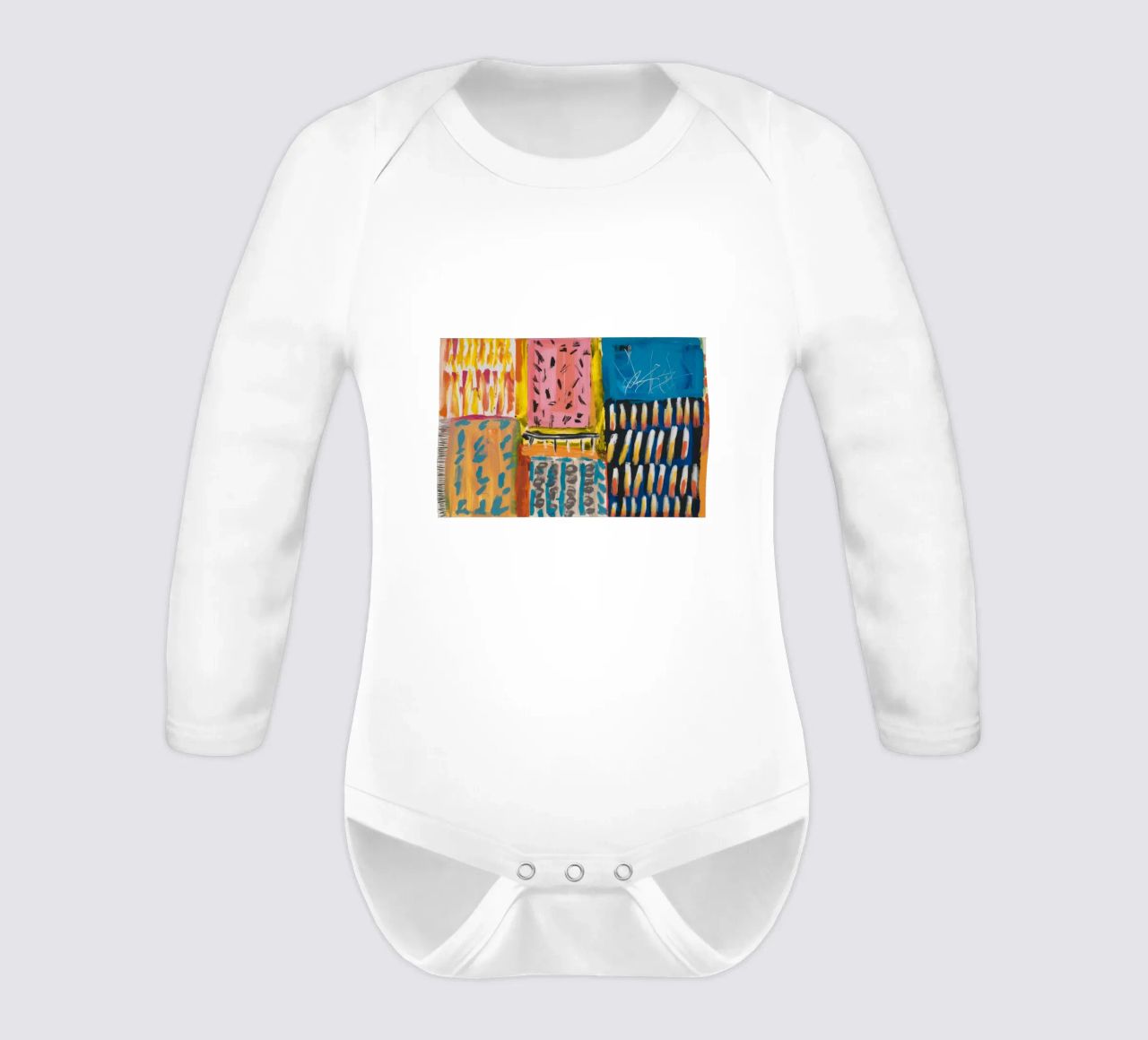 Patchwork a tinte mosaico body neonato maniche lunghe da Sublime Layers