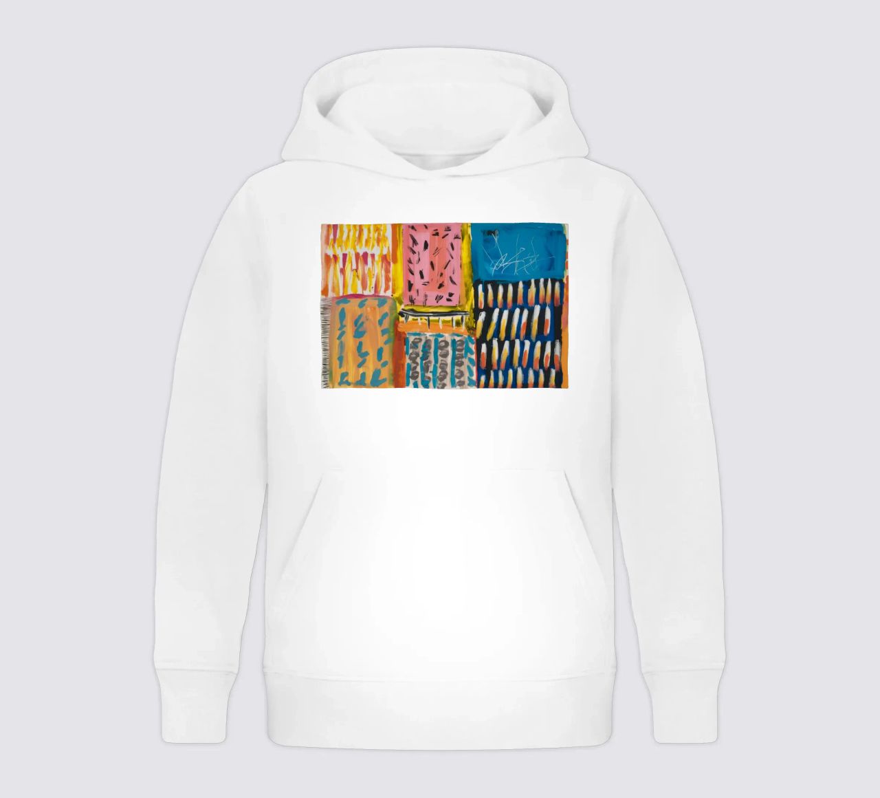 Patchwork a tinte mosaico felpa bambino con cappuccio da Sublime Layers