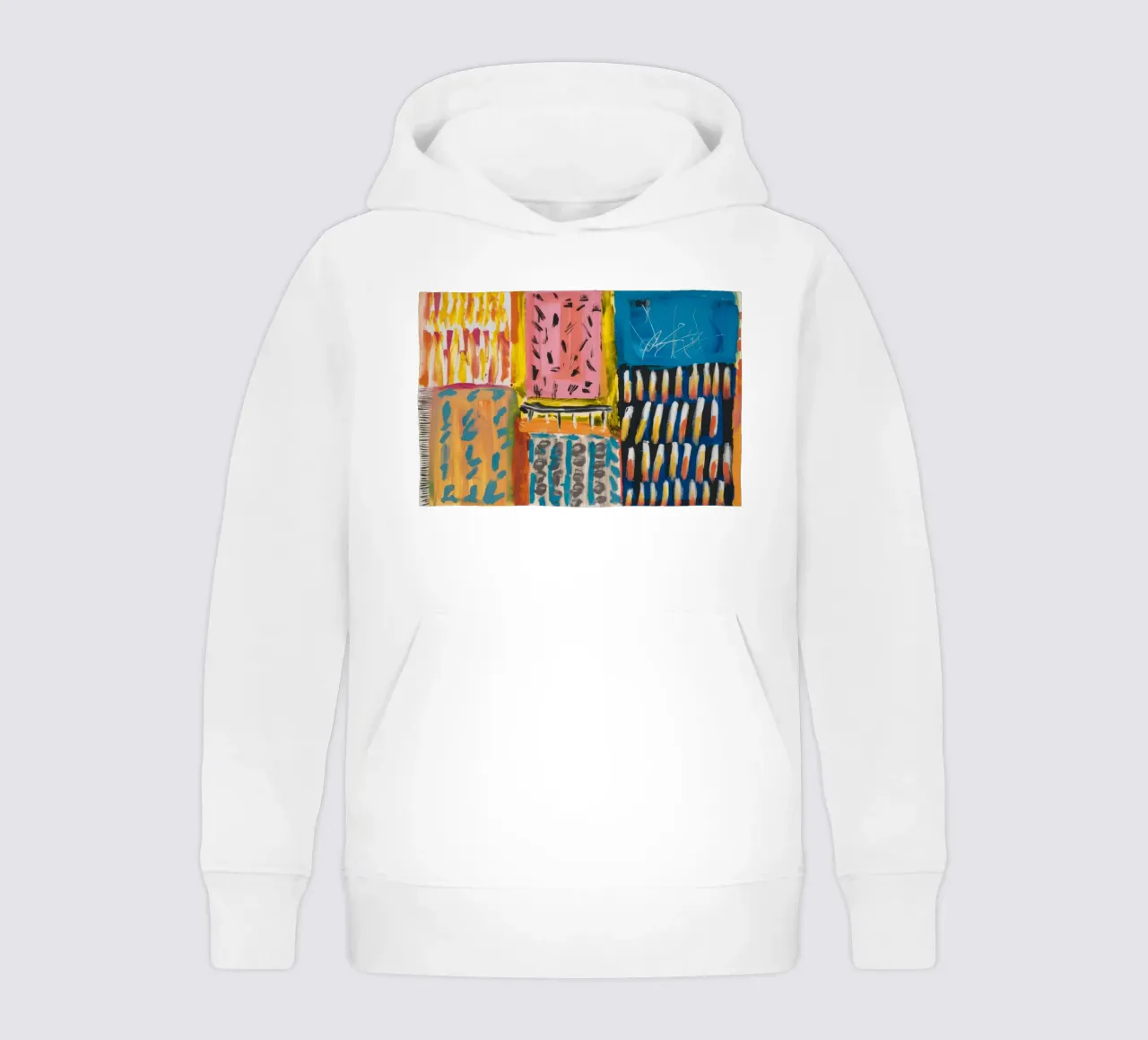Patchwork a tinte mosaico felpa bambino con cappuccio da Sublime Layers