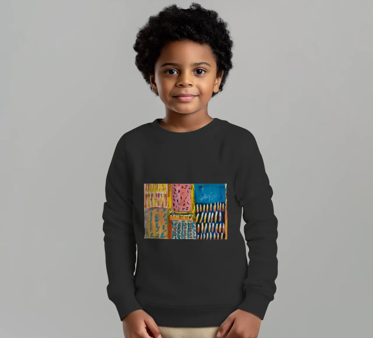 Patchwork a tinte mosaico felpa bambino da Sublime Layers