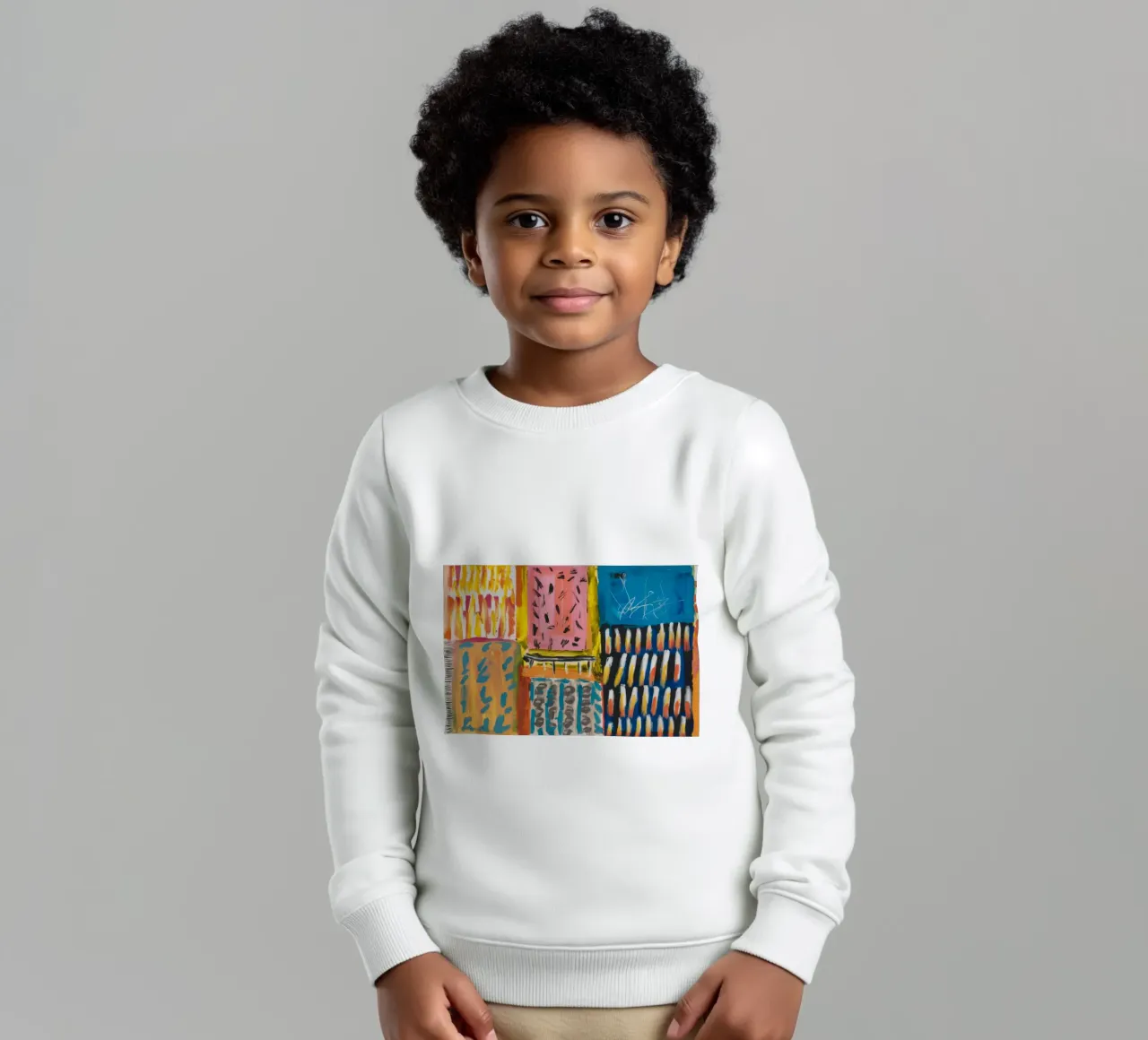 Mosaik Farbton Patchwork Kinder Sweatshirt von Sublime Layers