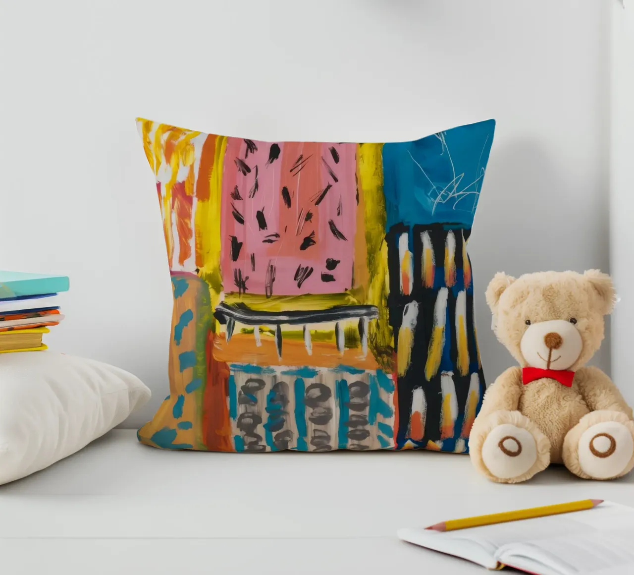 Mosaik Farbton Patchwork Kissen von Sublime Layers