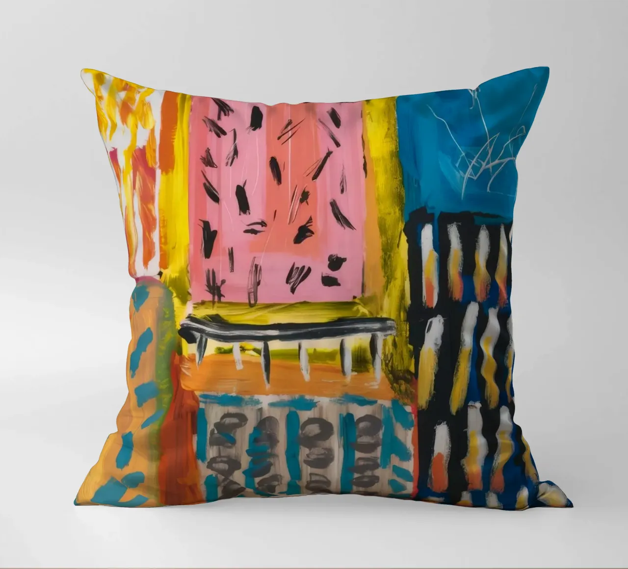 Patchwork a tinte mosaico cuscino da Sublime Layers