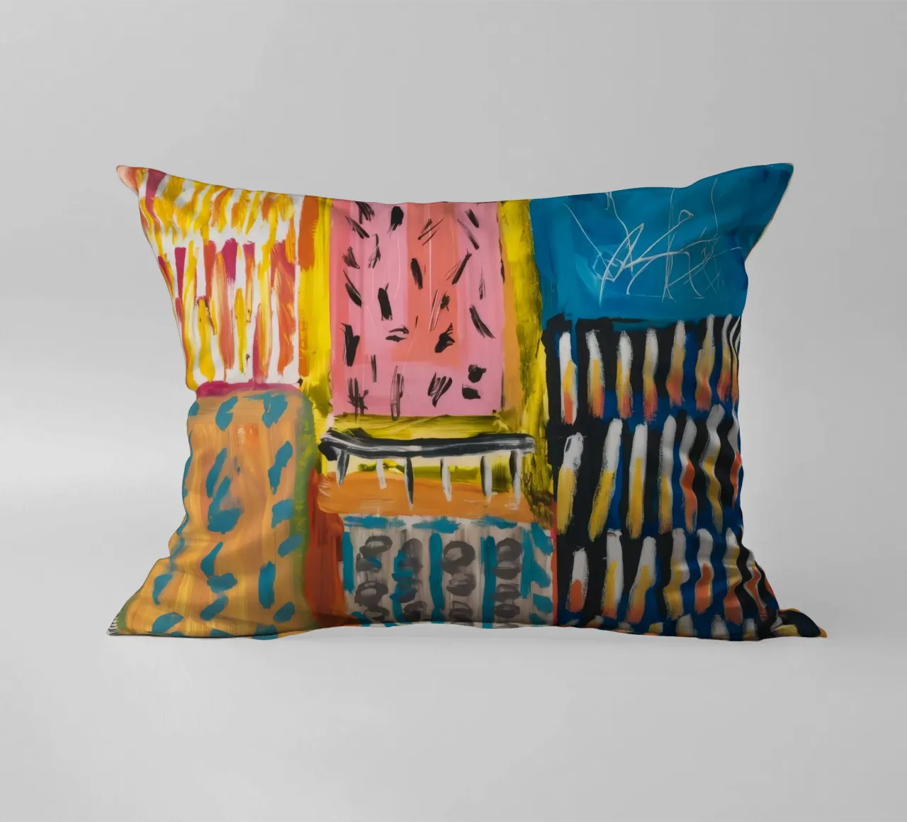 Patchwork a tinte mosaico cuscino da Sublime Layers