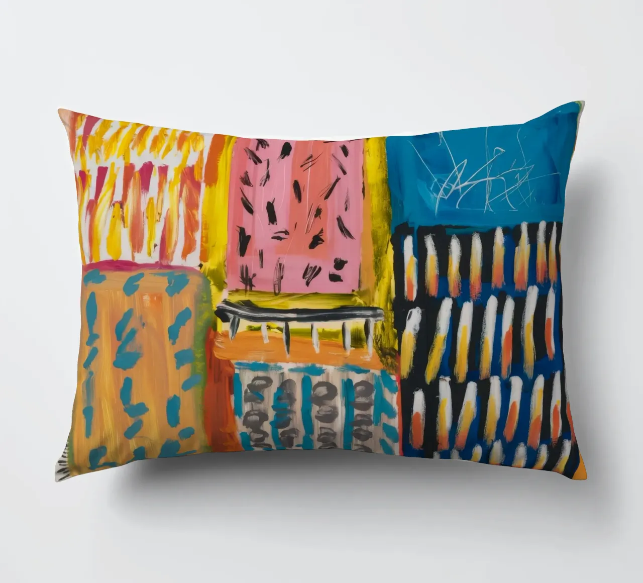 Patchwork a tinte mosaico cuscino da Sublime Layers