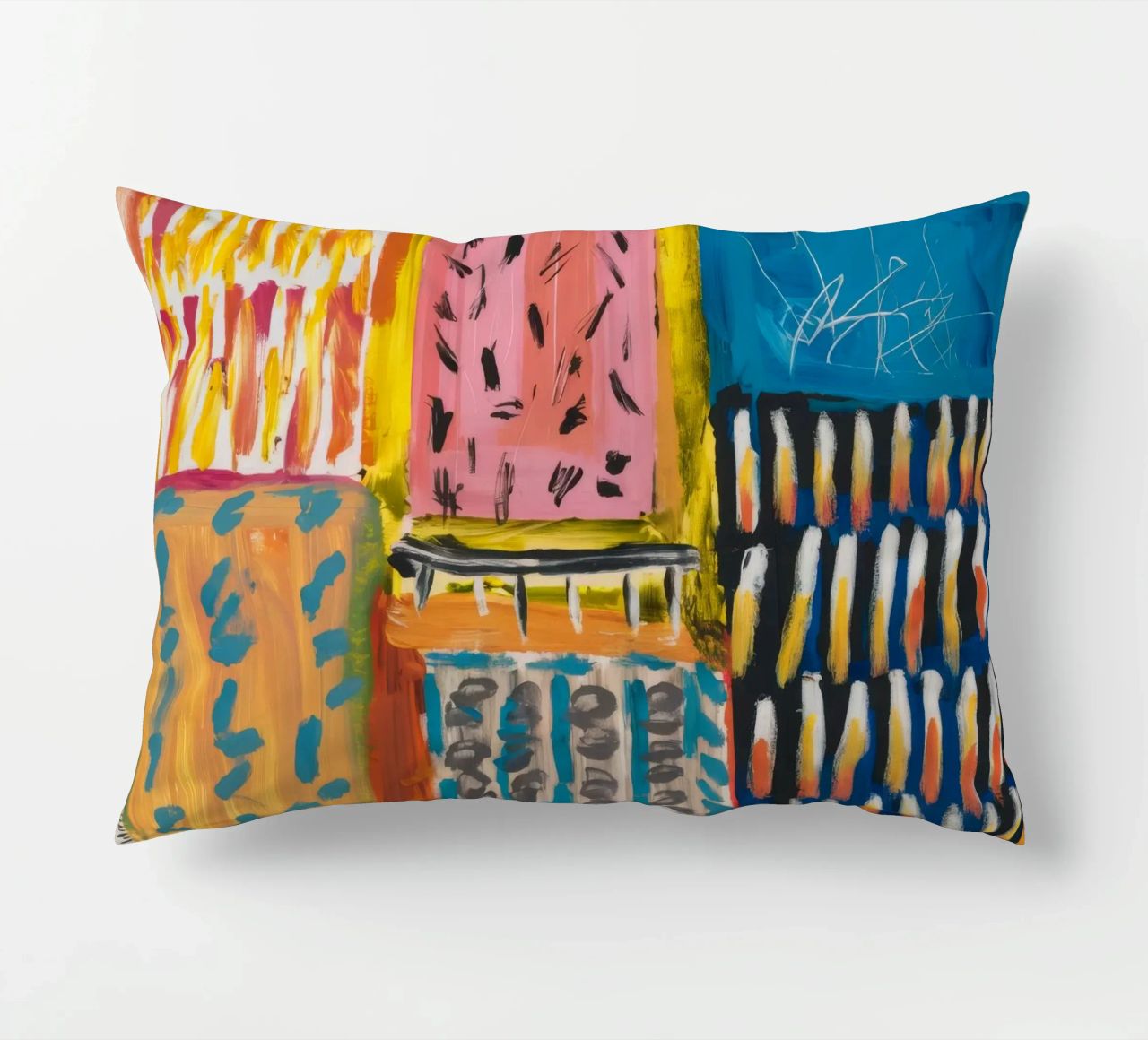 Patchwork a tinte mosaico cuscino da Sublime Layers