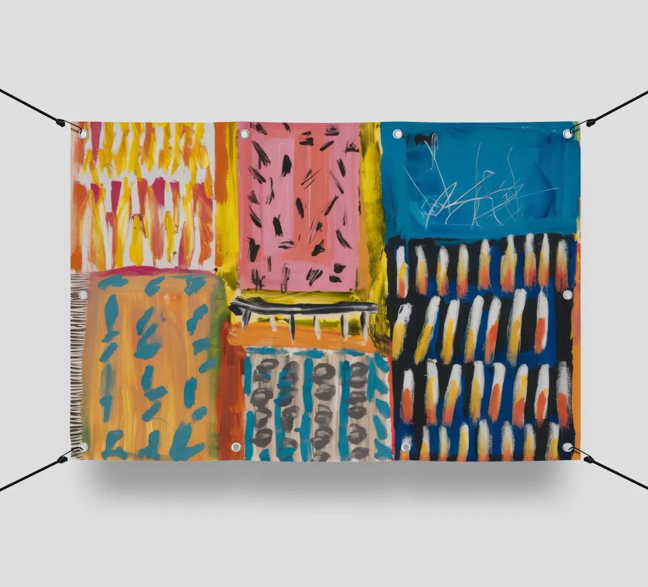 Patchwork a tinte mosaico telo in pvc da Sublime Layers