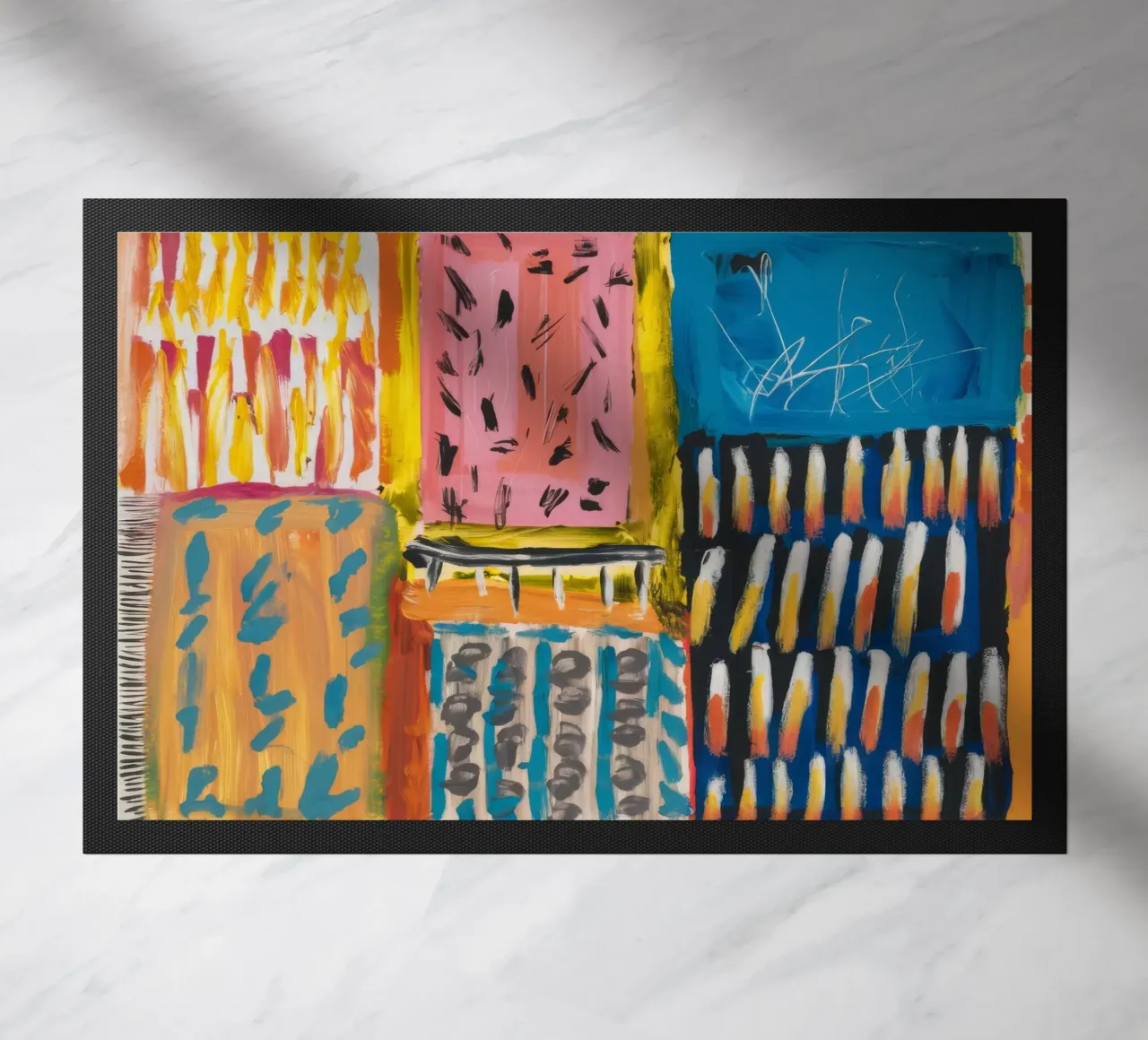 Patchwork a tinte mosaico zerbino da Sublime Layers