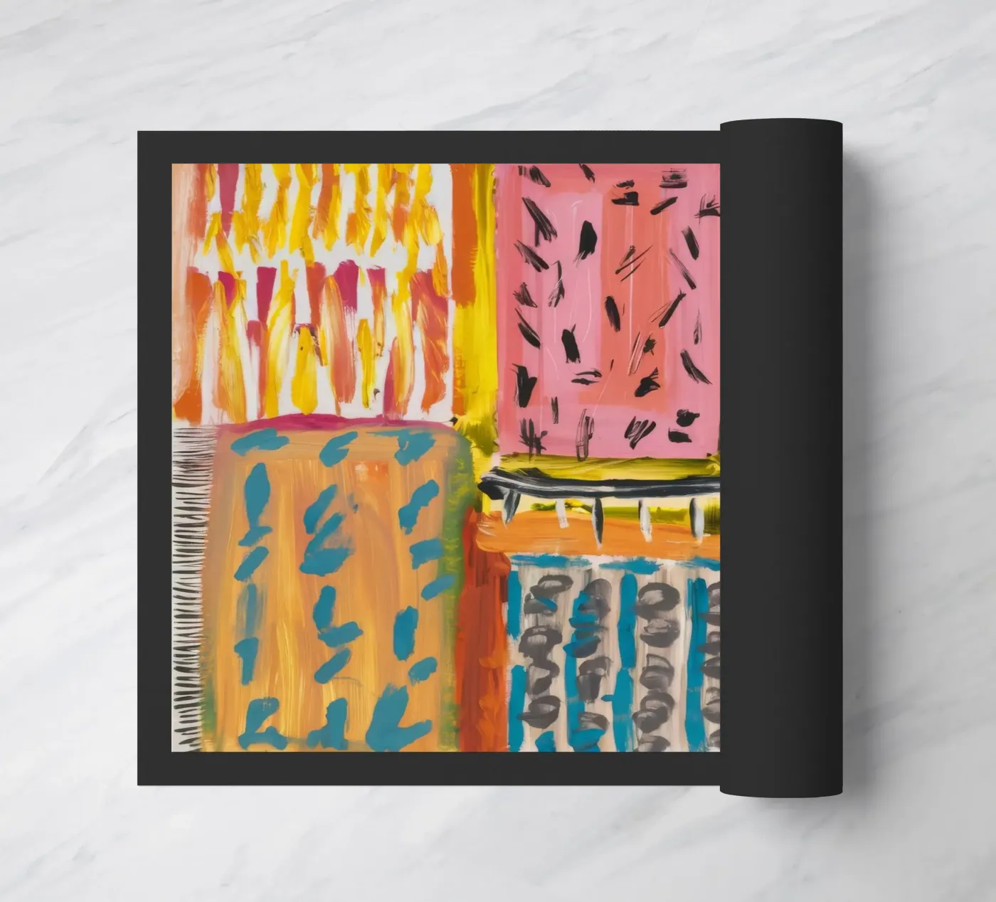 Mozaïek patchwork deurmat van Sublime Layers