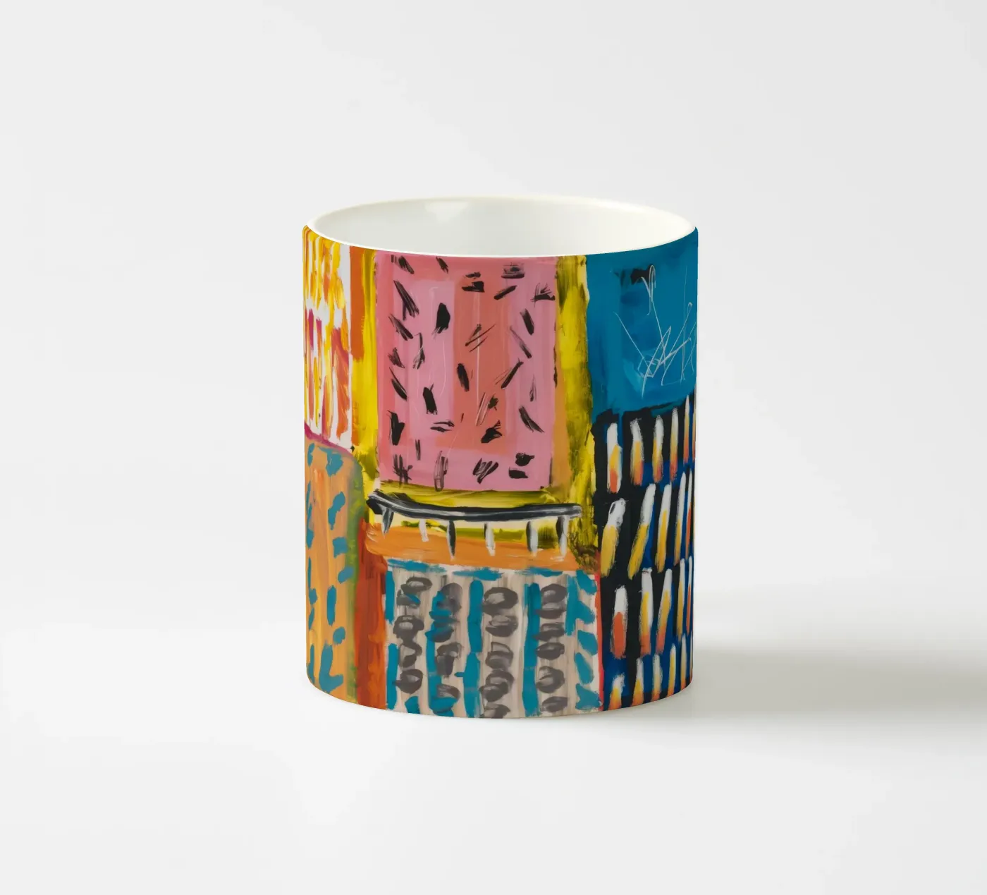 Mosaic Hue Patchwork ceramic mug by Sublime Layers