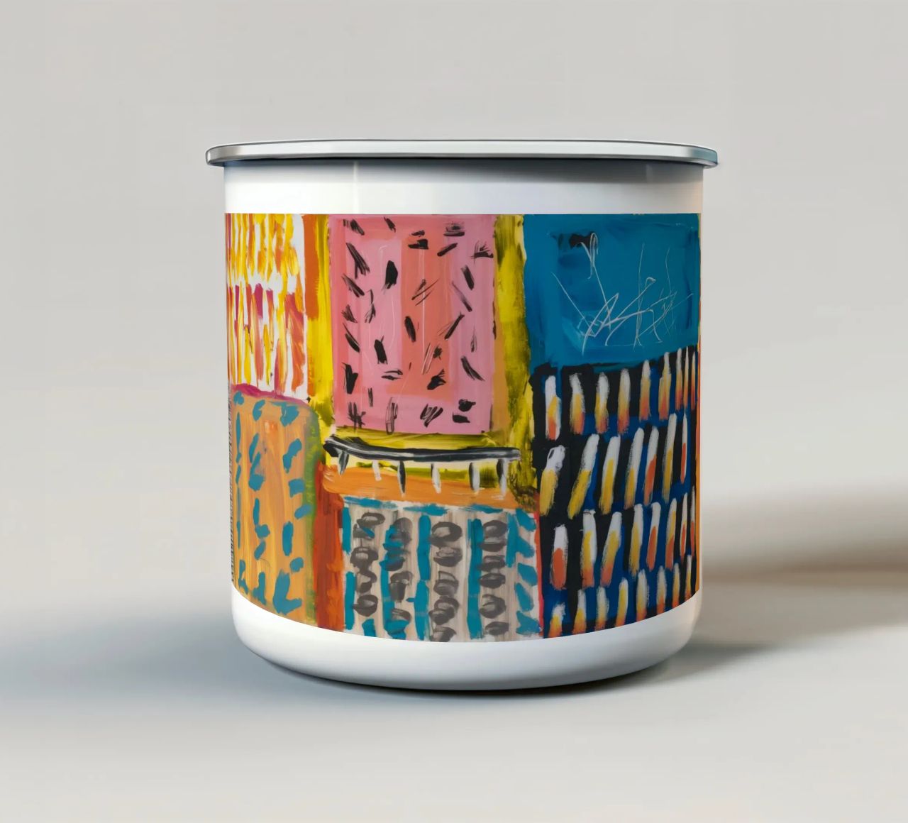 Patchwork a tinte mosaico tazza in smalto da Sublime Layers