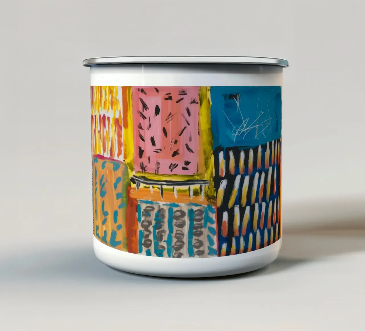 Patchwork de teintes mosaïques mug en émail de Sublime Layers