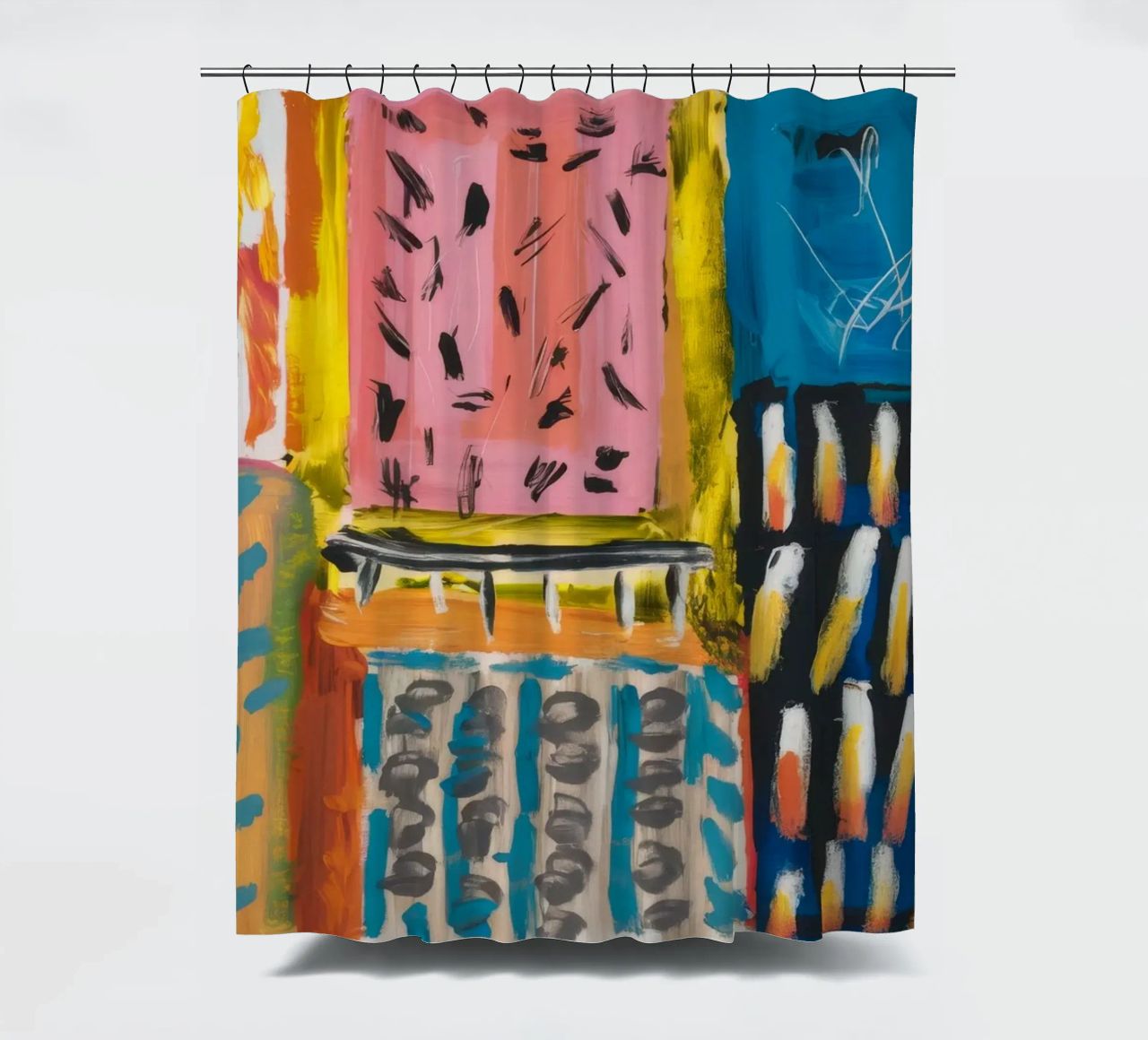 Patchwork a tinte mosaico tenda da doccia da Sublime Layers