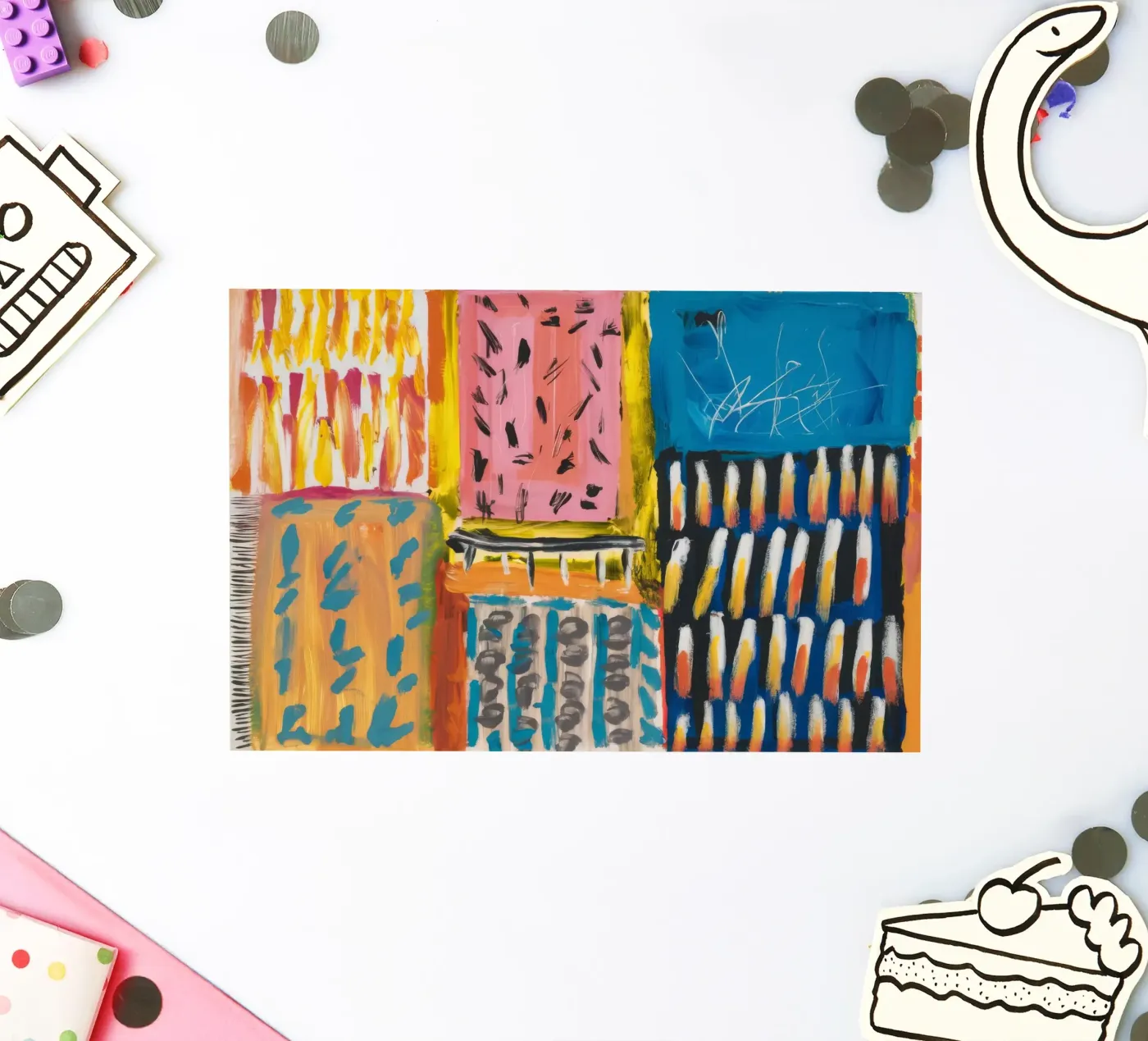 Mozaïek patchwork sticker van Sublime Layers