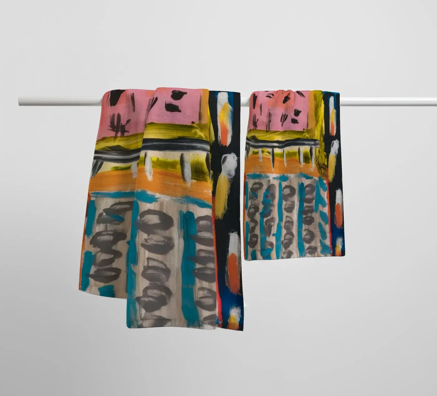 Mozaïek patchwork badhanddoek van Sublime Layers
