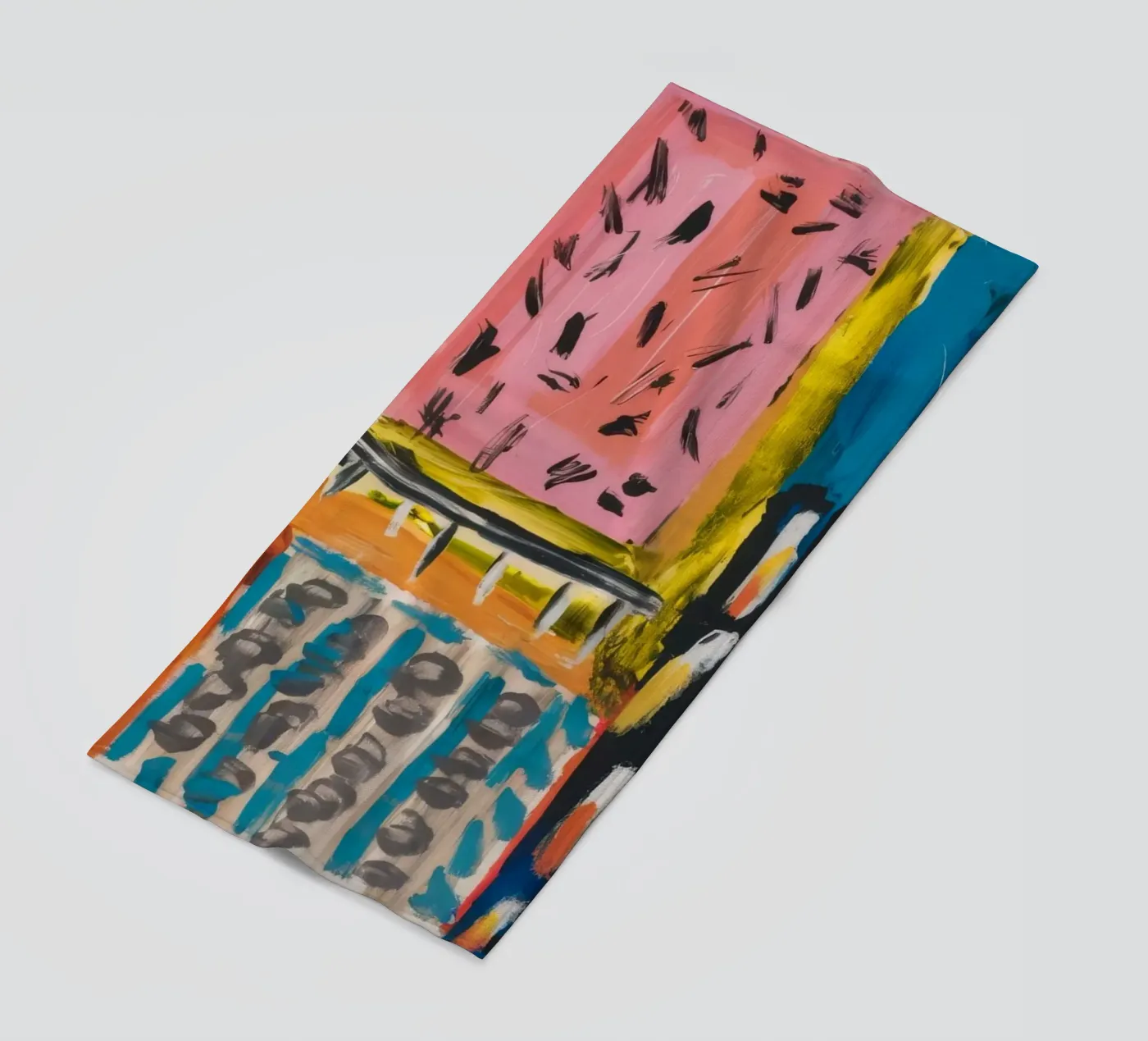 Mozaïek patchwork strandhanddoek van Sublime Layers