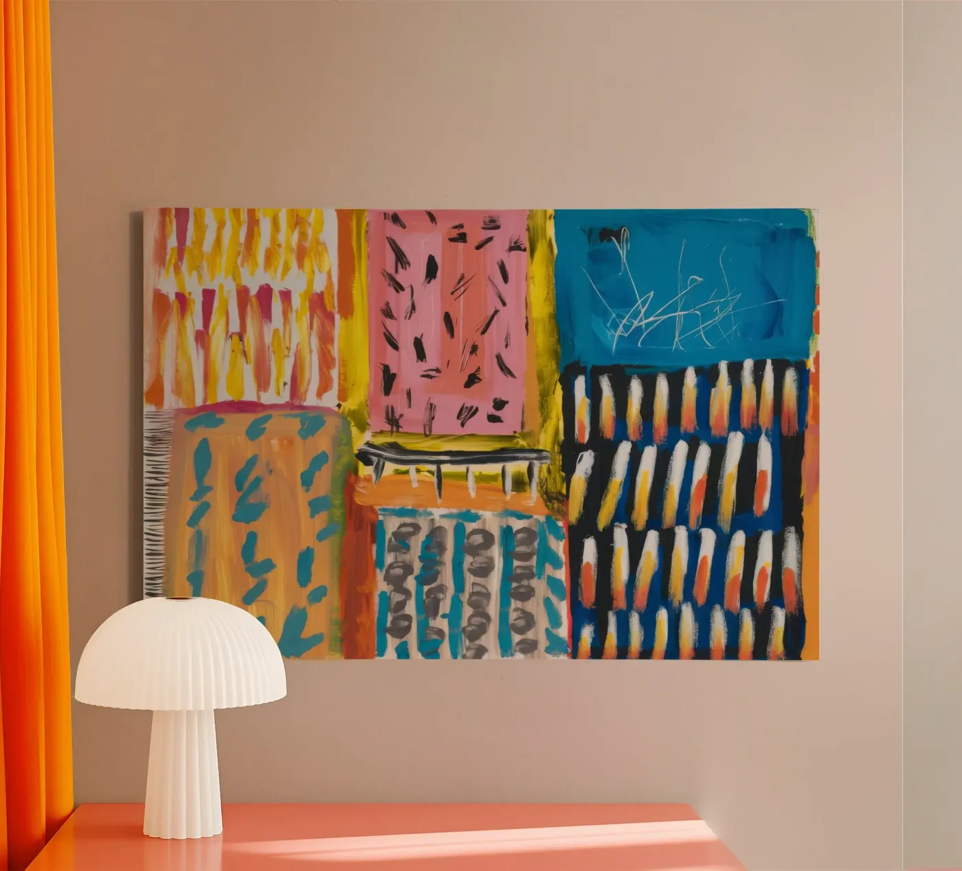 Mozaïek patchwork canvas van Sublime Layers