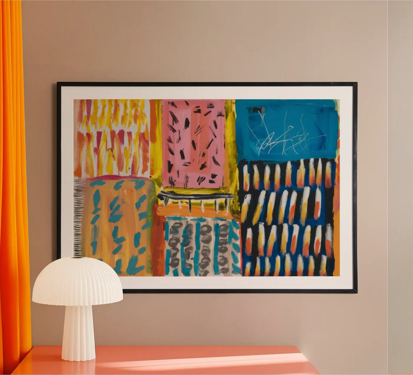 Mosaik Farbton Patchwork Poster von Sublime Layers