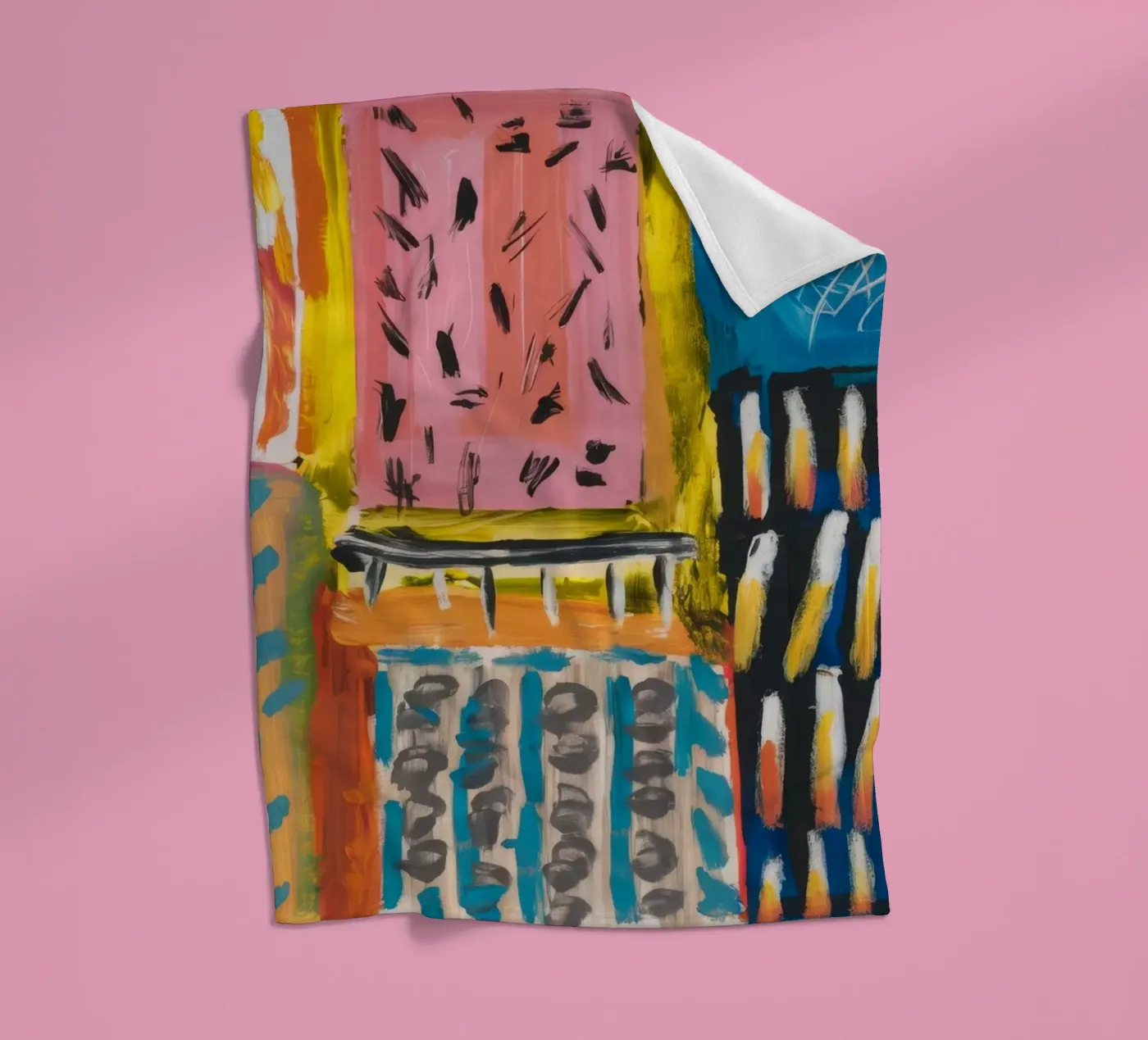 Mosaic Hue Patchwork fleece blanket by Sublime Layers