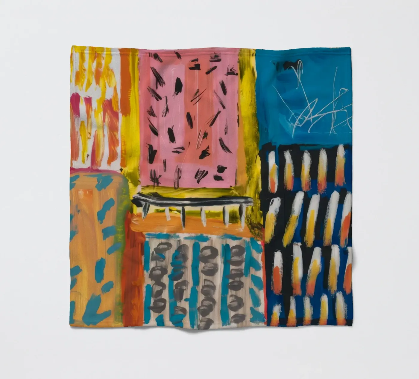 Mozaïek patchwork fleecedeken van Sublime Layers