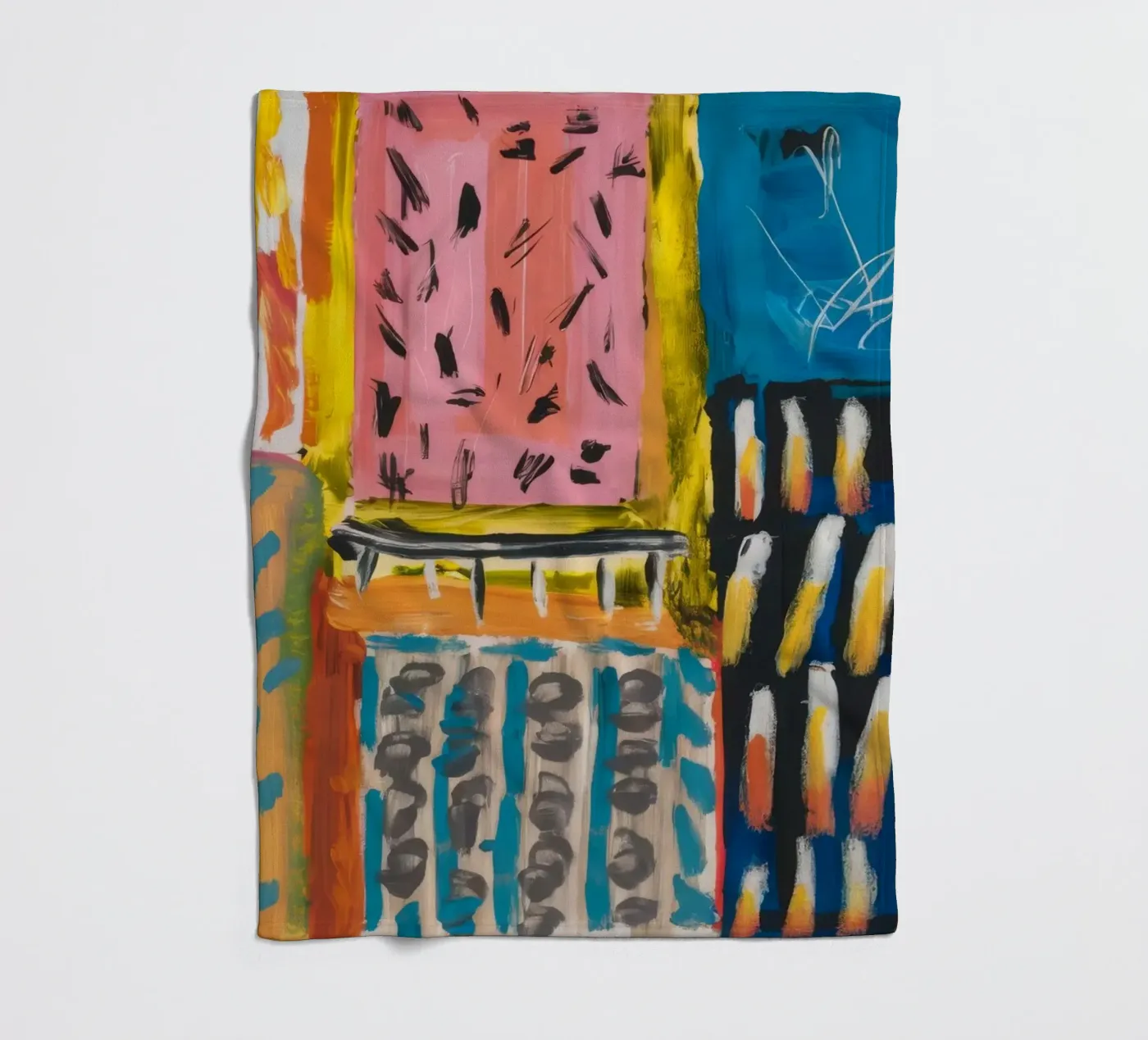 Mosaic Hue Patchwork fleece blanket by Sublime Layers