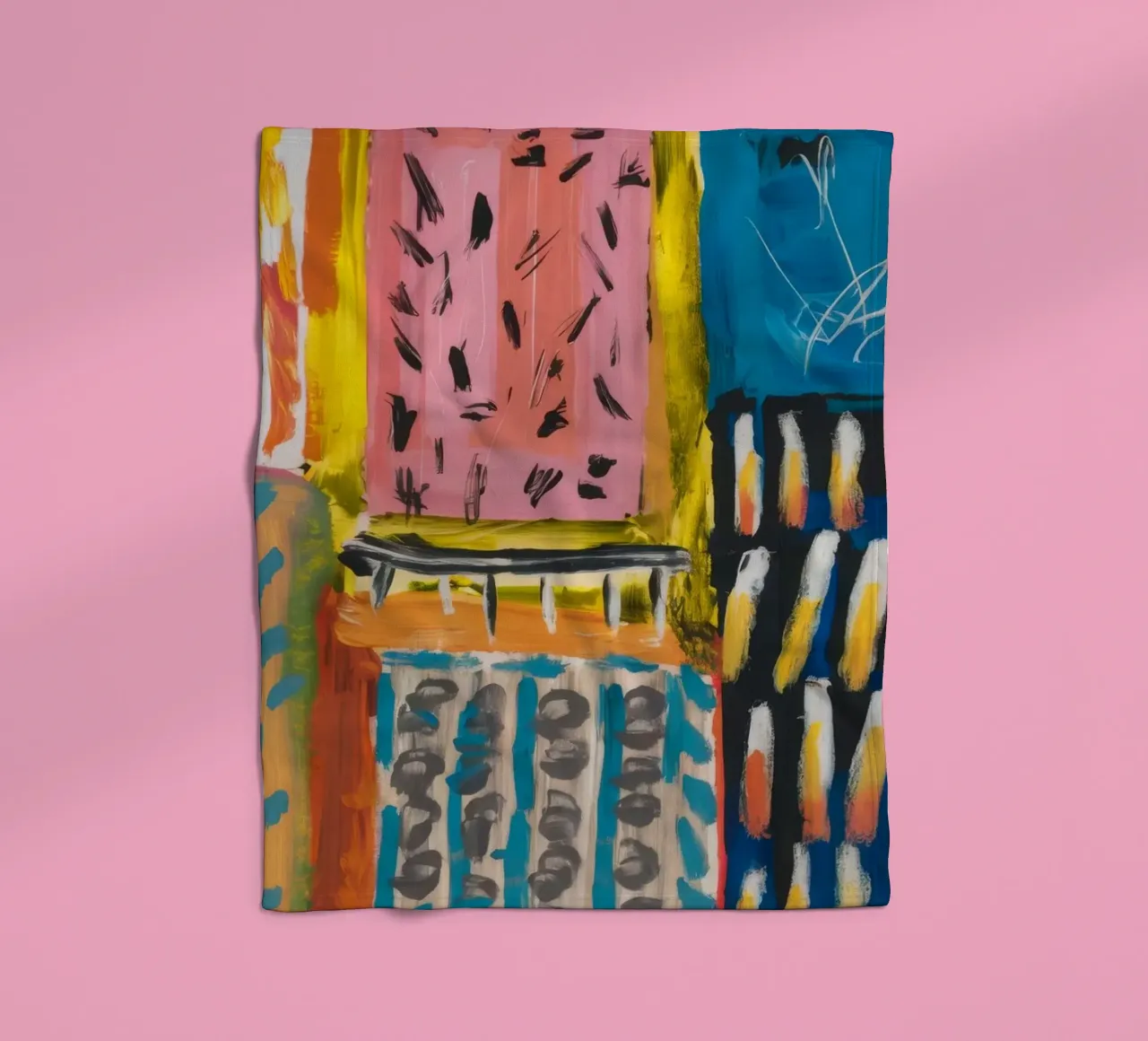 Mozaïek patchwork fleecedeken van Sublime Layers