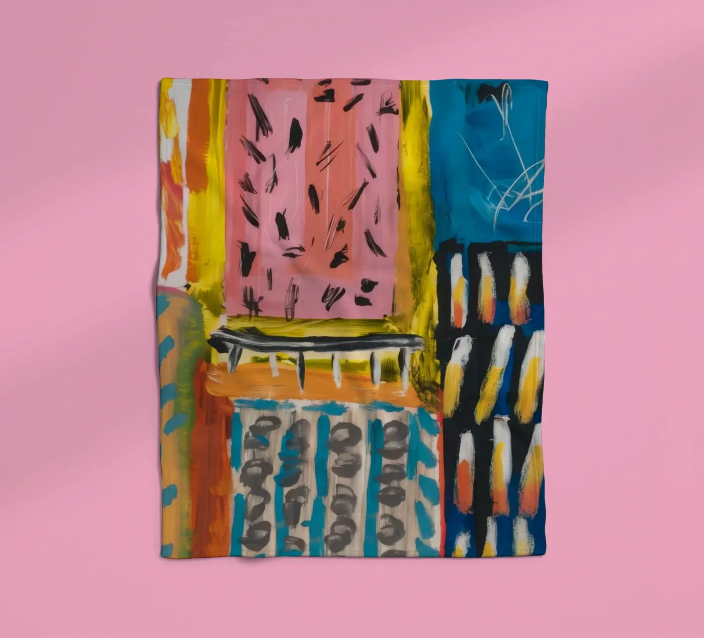 Mosaic Hue Patchwork fleece blanket by Sublime Layers