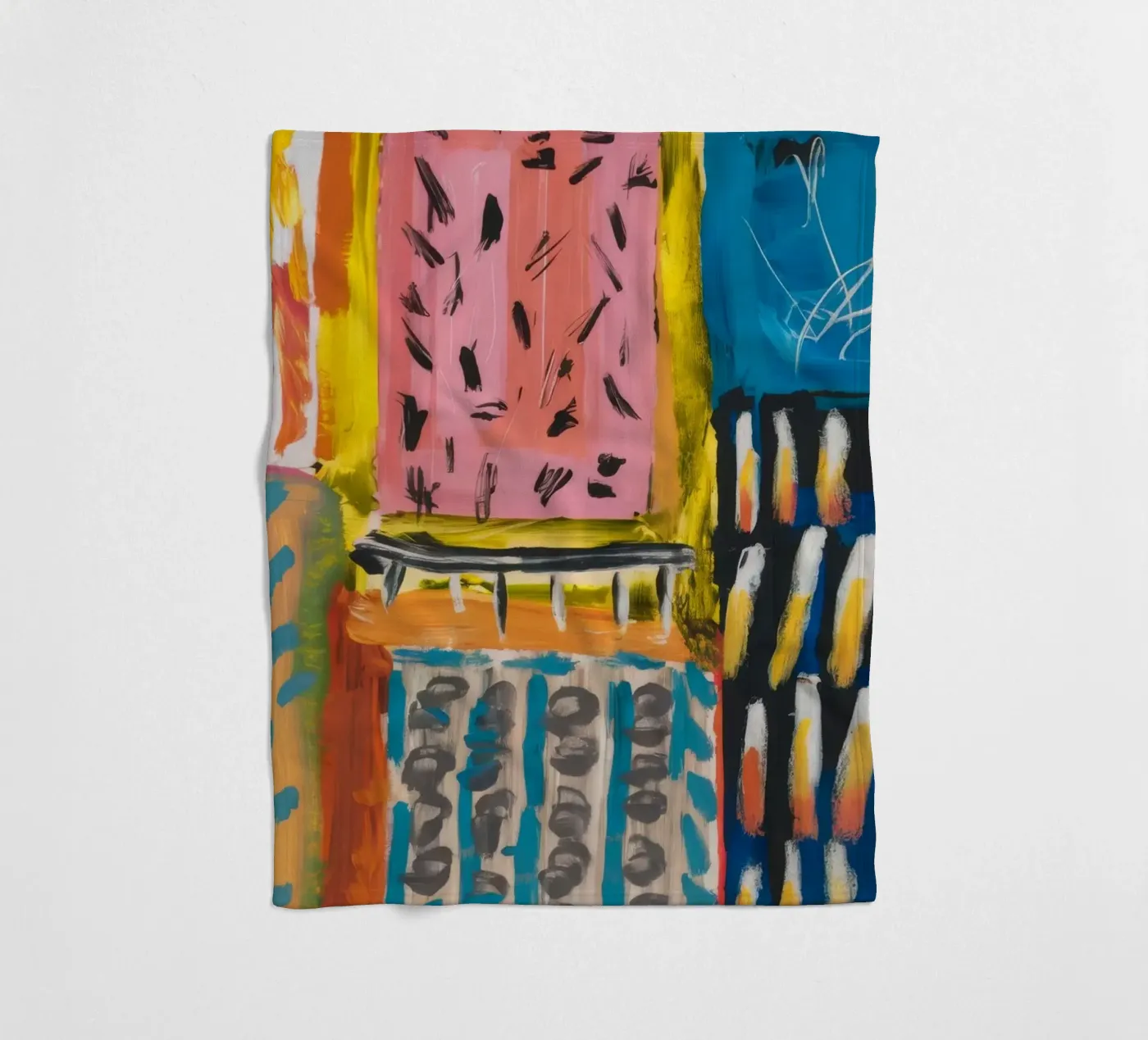 Mosaic Hue Patchwork fleece blanket by Sublime Layers