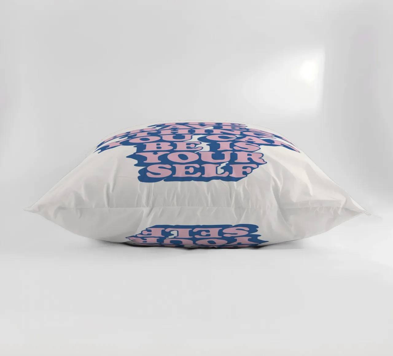 The Bravest Thing You Can Be is Yourself Typography Print decorative cushion by THE MOTIVATED TYPE