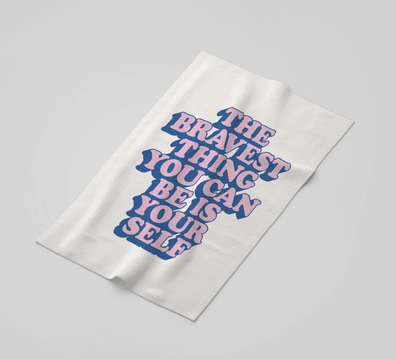 The Bravest Thing You Can Be is Yourself Typography Print beach towel by THE MOTIVATED TYPE