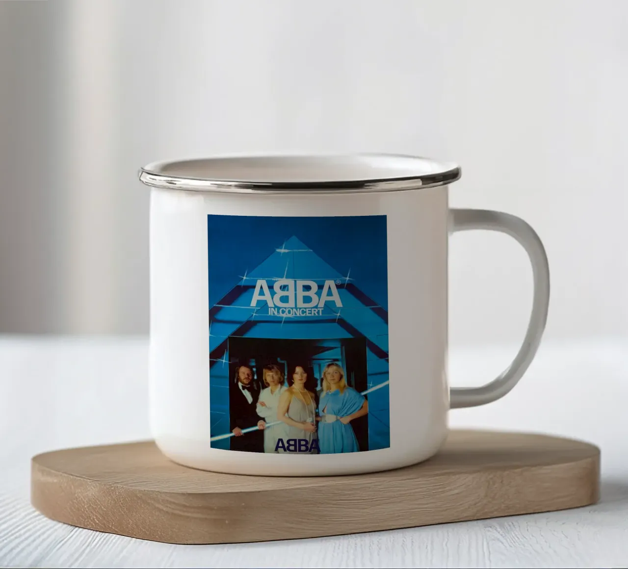 Back to the ABBA Beat enamel mug by buky