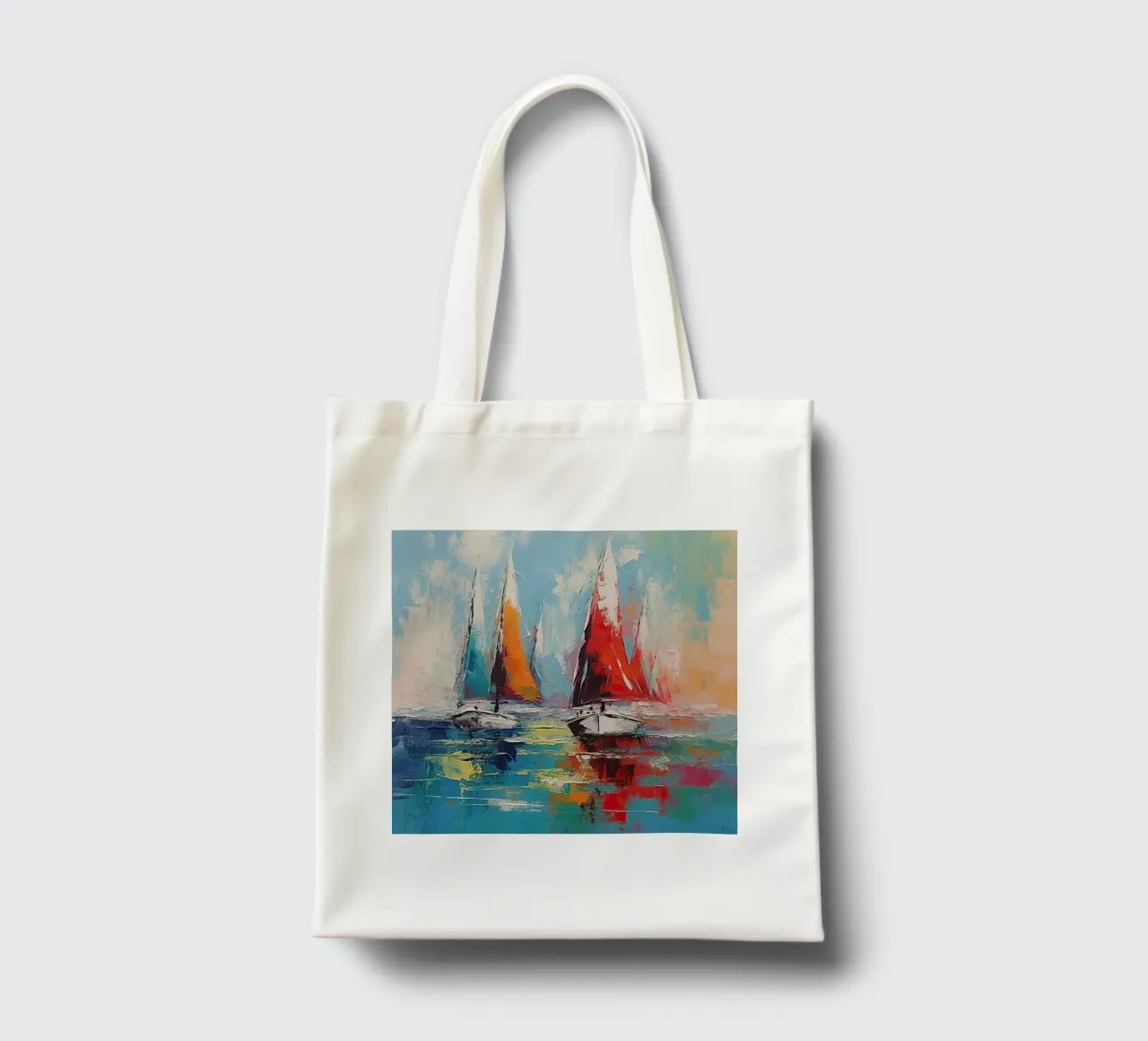 Zeilboot astratto borsa in juta da Imagine