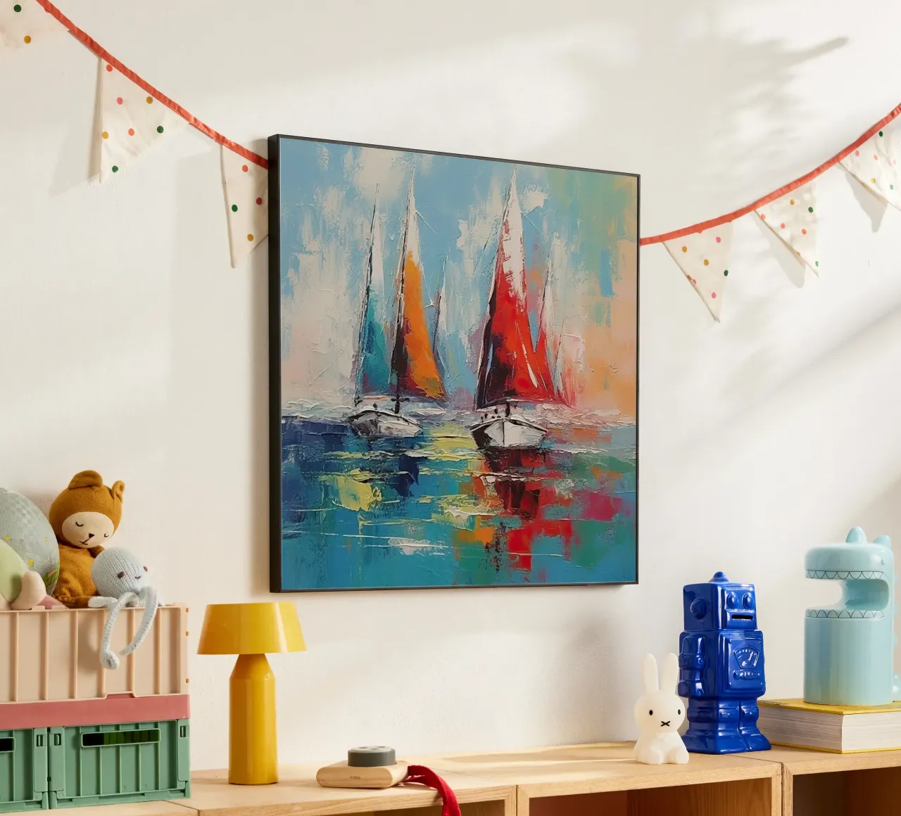 Zeilboot astratto alluminio dibond da Imagine