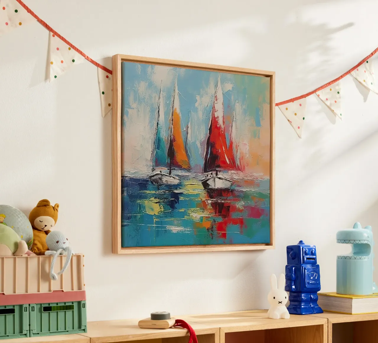 Zeilboot abstract canvas van Imagine